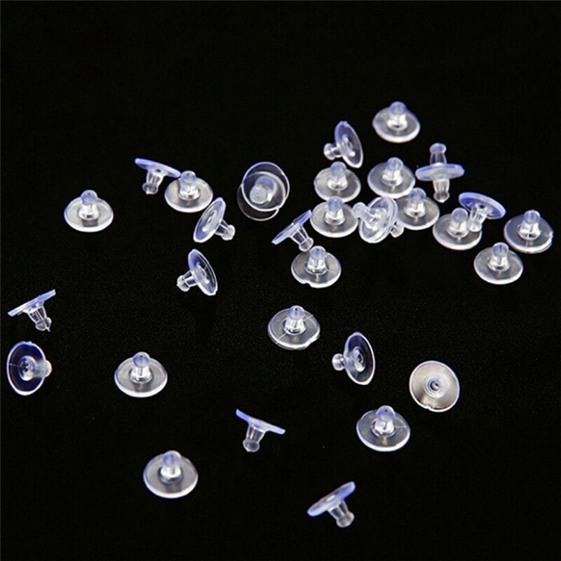 50x Heavy Duty Rubber Earring Backs Sleeves Holders Stoppers Soft Nut Sili.l8