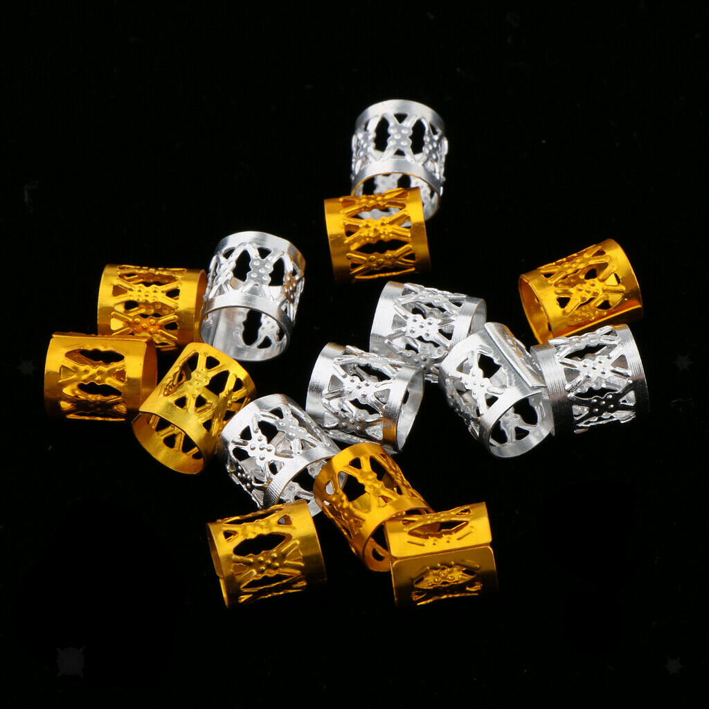 84x Mixed Shell Star Dreadlock Beads Hair Braid Rings Braiding Accessories