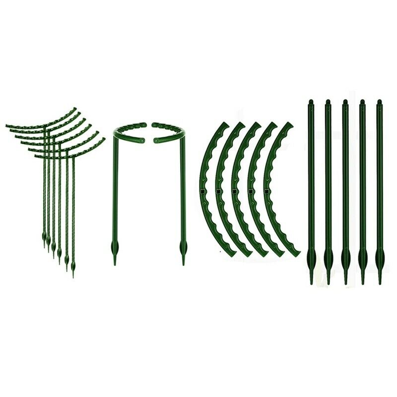 12 Pcs Small Plant Support Stakes,Garden Flowers Green Plant Support , PlantX9D5