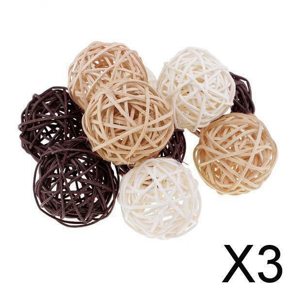 3X 6/10/15Pcs Wicker Rattan Bowl Fillers DIY Wedding Party Ornament 10pcs 5cm