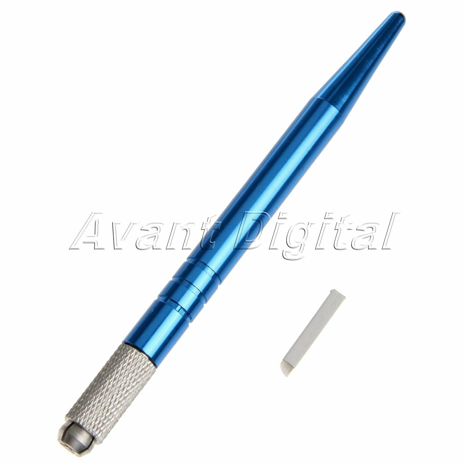 Manual MicrobladIing Tattoo Pen & 10pcs 12pin Blade Women Permanent Makeup Tool