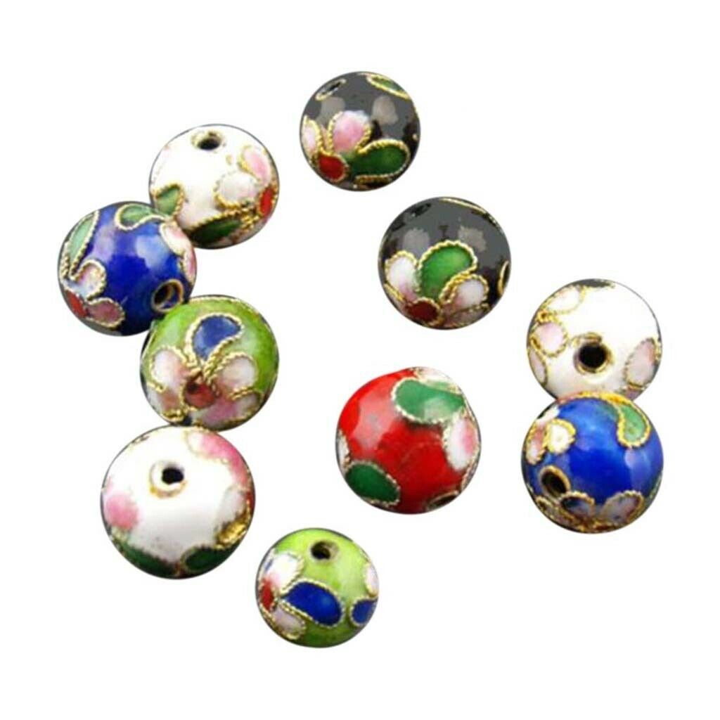 Pack of 30 Cloisonne Round Loose Beads Spacers DIY Accessories Crafts 10mm