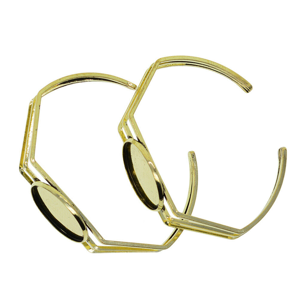 2 Pieces 25mm Bangle Base Bracelet Blanks Findings Tray Setting retro bronze
