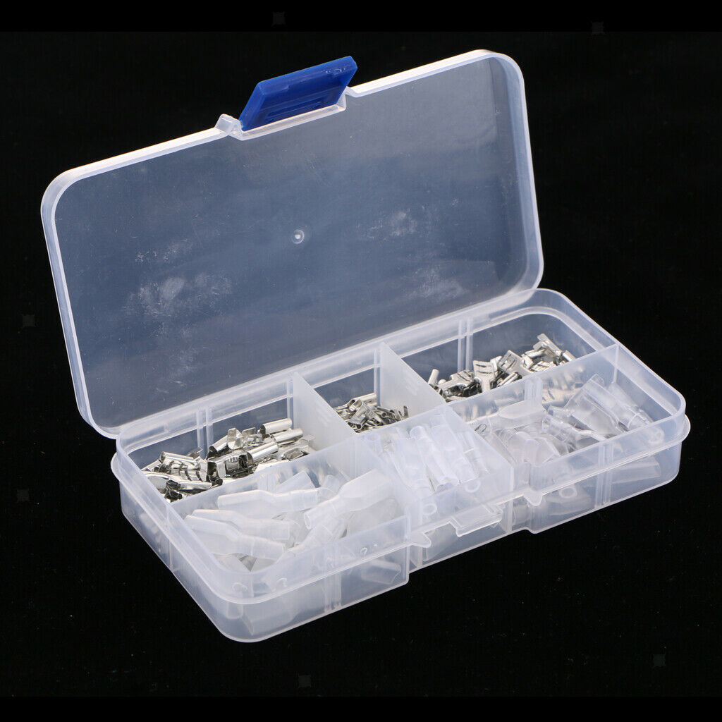 120 Pieces 2.8mm/4.8mm/6.3mm Crimp Insulating Terminal Female Spade Connector