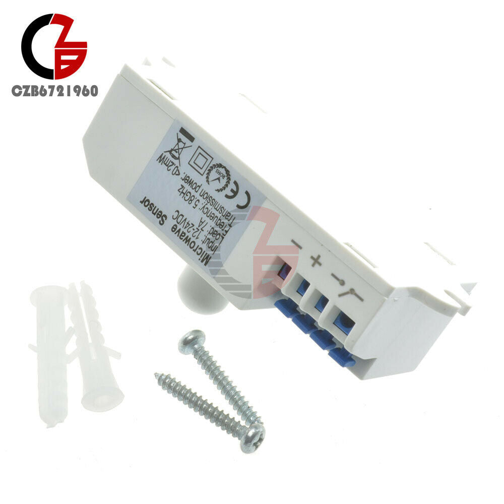 DC 12V-24V 7A 5.8GHz Microwave Radar Sensor Body Motion HF Detector Light Switch