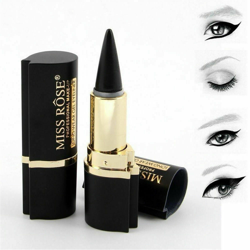 1x MISS ROSE-Black Eyeliner Gel Eye Liner Pen Pencil Beauty Makeup Waterproof ~