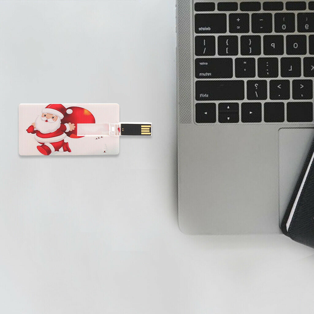 Christmas Card Shape USB Flash Drive Thumb Drive U Disk Cartoon Snowman 8GB