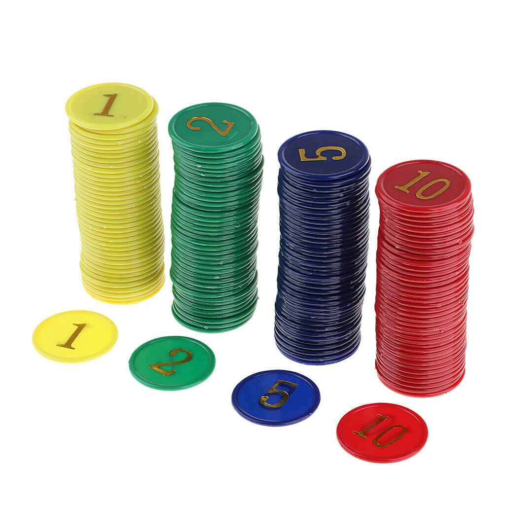160 Pieces Game Chips Money for Recreation Casino Poker Mahjong Word Plate Games
