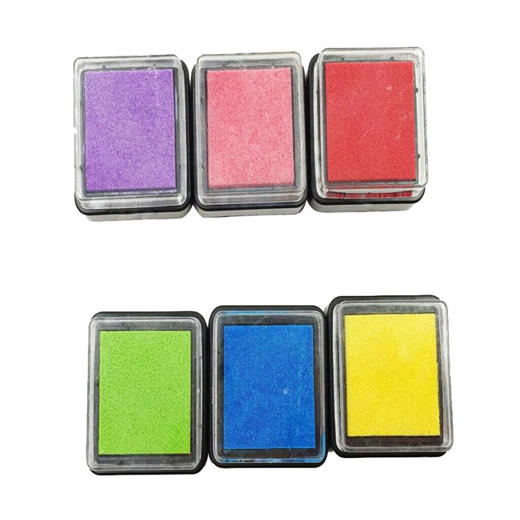 6 Colors Stamp Pads, Washable Ink Pads for Kids Craft DIY Supplies, for Rubber