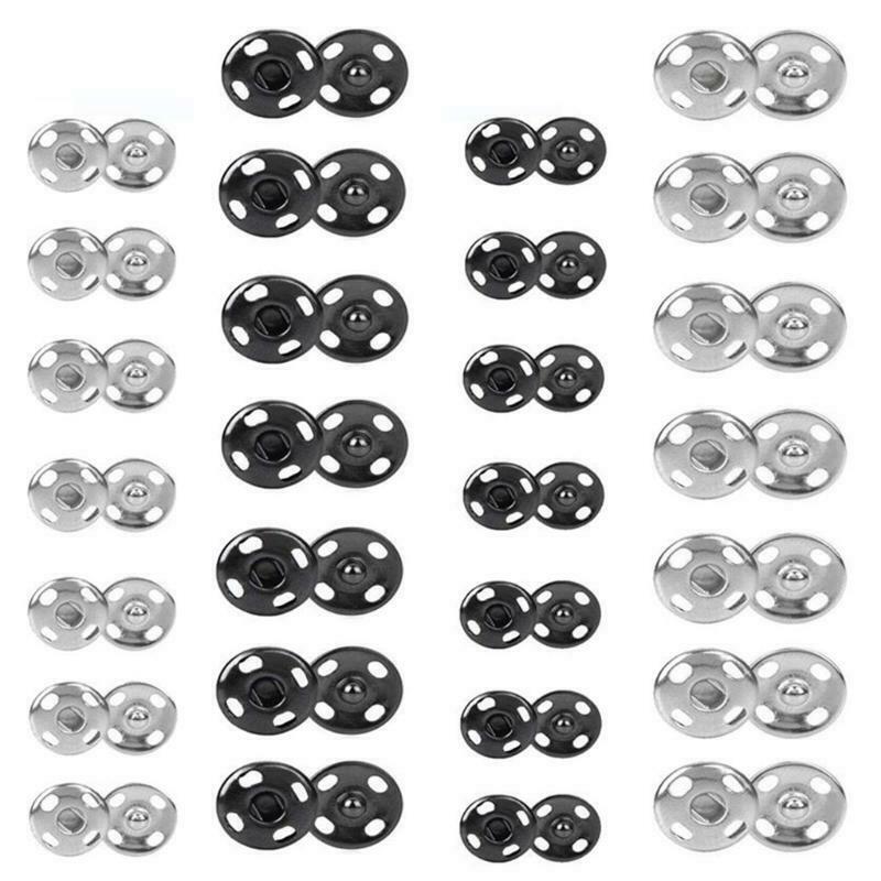 200 Sets Sew-on Snap Buttons Metal Snap Fastener Buttons Press Button for Sewing