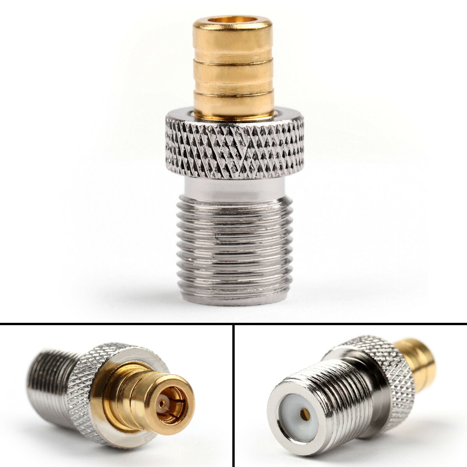 10Pcs SMB Jack Female to F Jack Female Straight Coaxial Adapter Connector CA