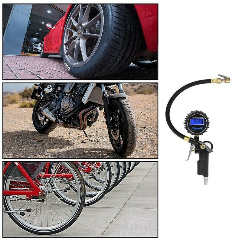 Digital Tire Inflator with Pressure Gauge,200PSI American Air Chuck Heavy DutyM7