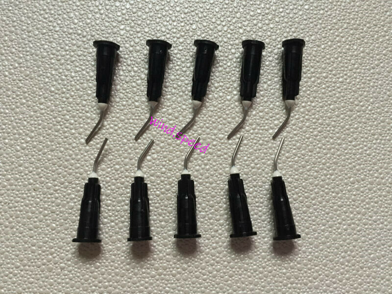 1000pcs Dental Flow Prebent Needle Irrigation tip Dispensing Syringe Tips 18G
