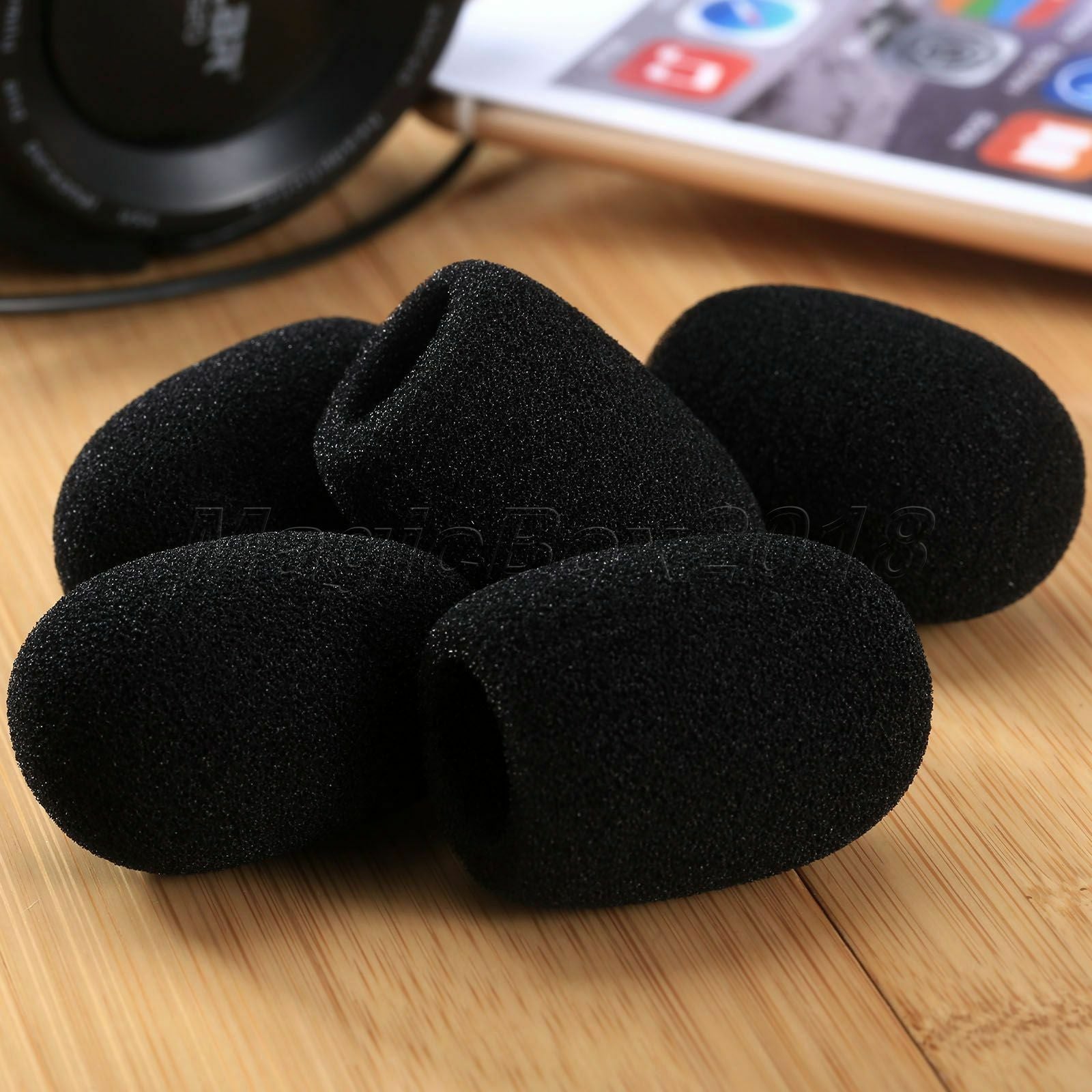 40x15mm Handheld Microphone Windscreen Sponge Foam Mic Cover For Karaoke DJ 5PCS
