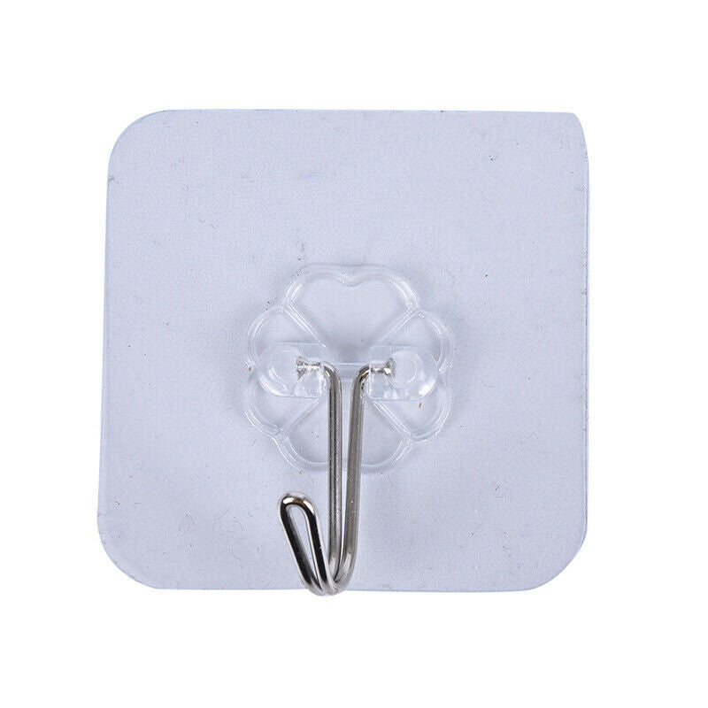 10x Strong Clear Suction Cup Sucker Wall Hooks Hanger For Kitchen Bathro.l8