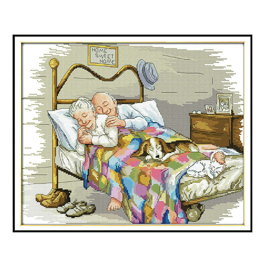 14CT Counted Cross Stitch Kits Cross-Stitch Pattern Old Married Couple with