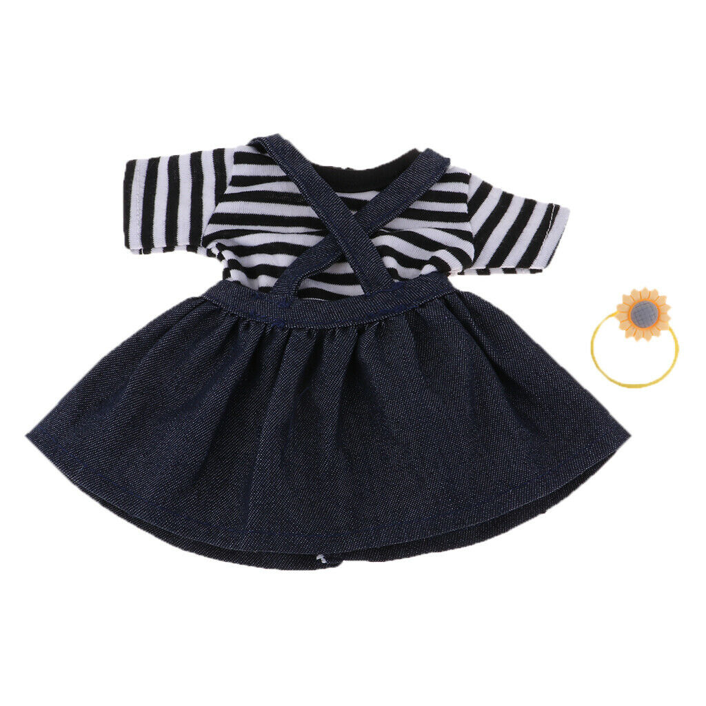 Cute T-shirt Suspender Dress W/ Hairband For 25cm