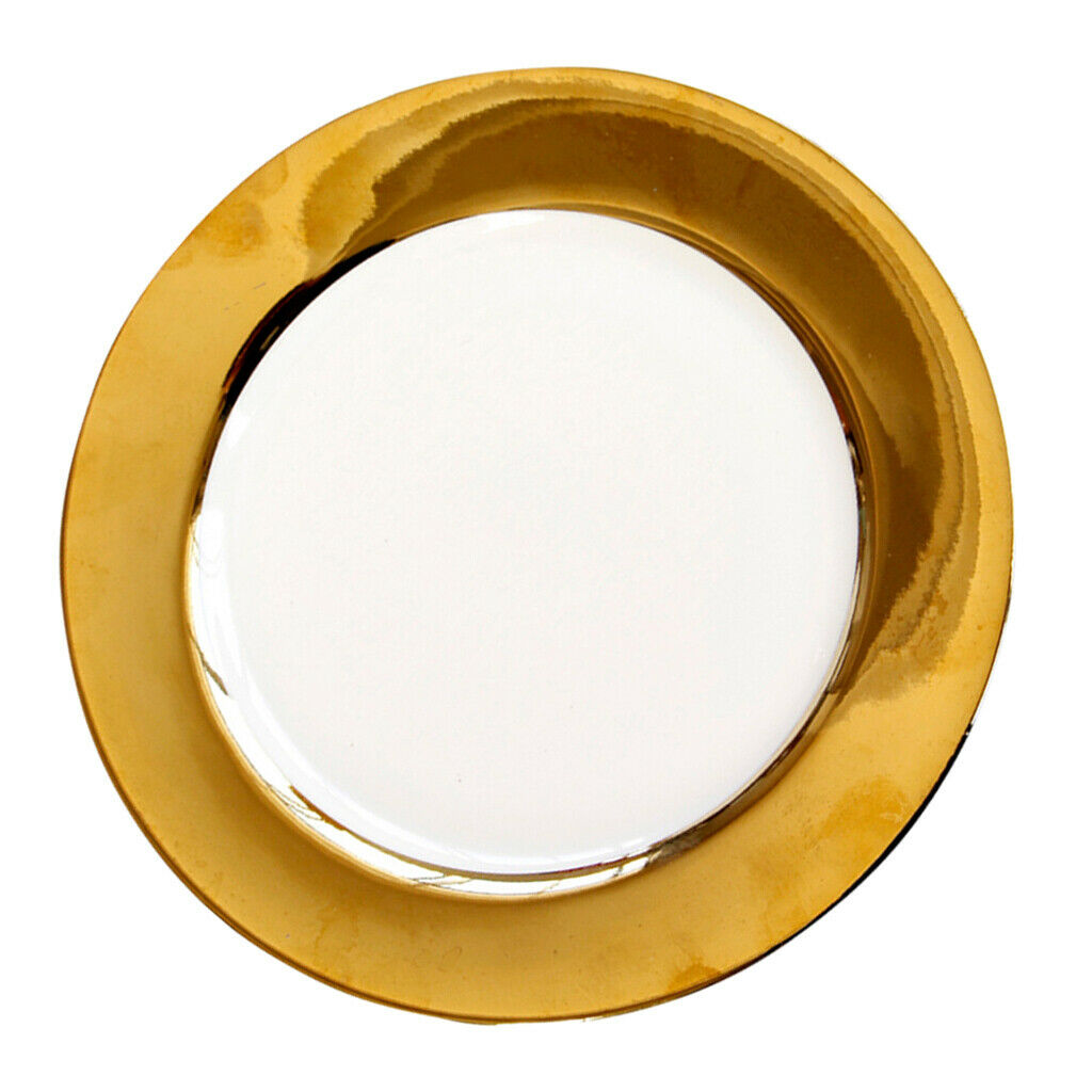 Golden European Style Ceramic Plate Dessert Beef Steak Spaghetti Plate
