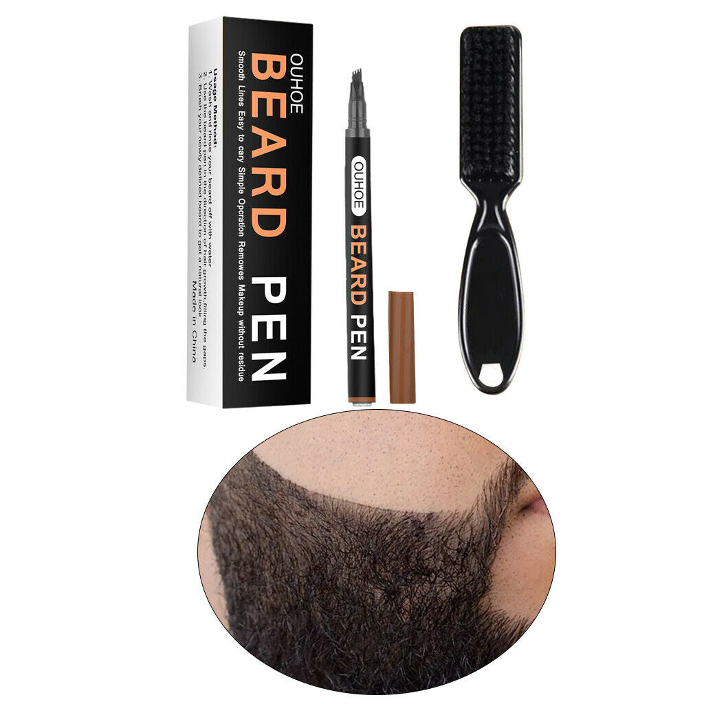 Beard Filler Sweatproof Creates Moustache Eyebrows Facial Hair Repair Brown