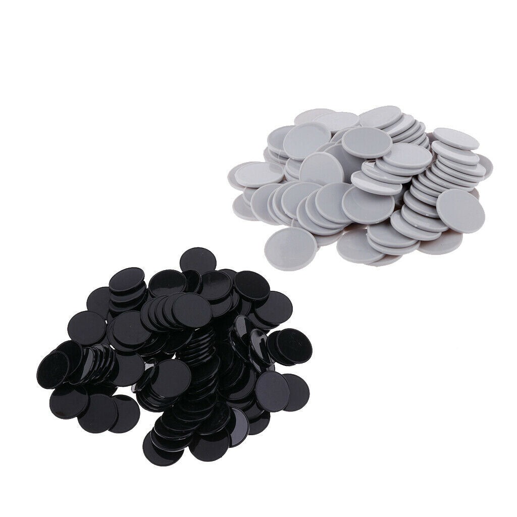 200Pcs Plastic Gray and Black Poker Chips Card Game Kids (2 Boxes of 100)