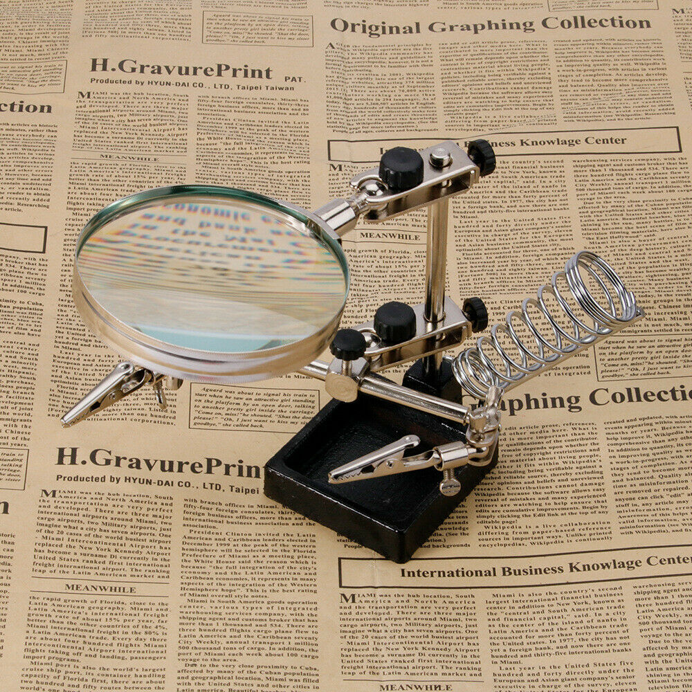 Welding Magnifier Desktop Bracket Welding Station Repair Tool Desk with Light