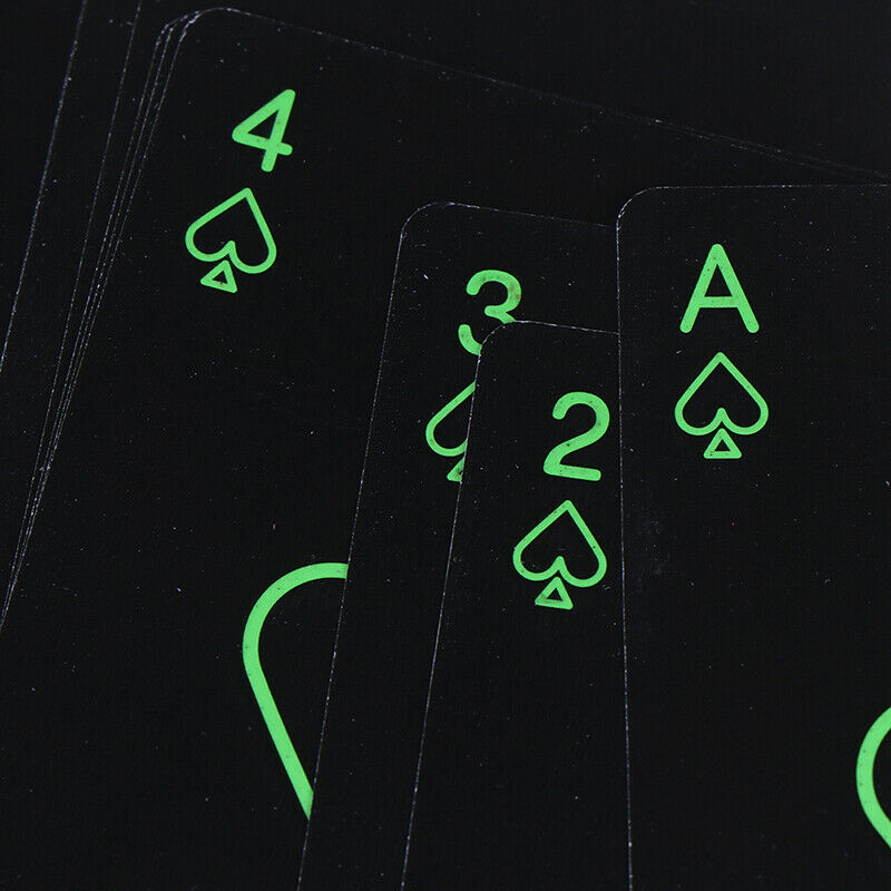 Black Luminous Fluorescent Poker Cards Playing Card Glow In The Dark rsJC.l8