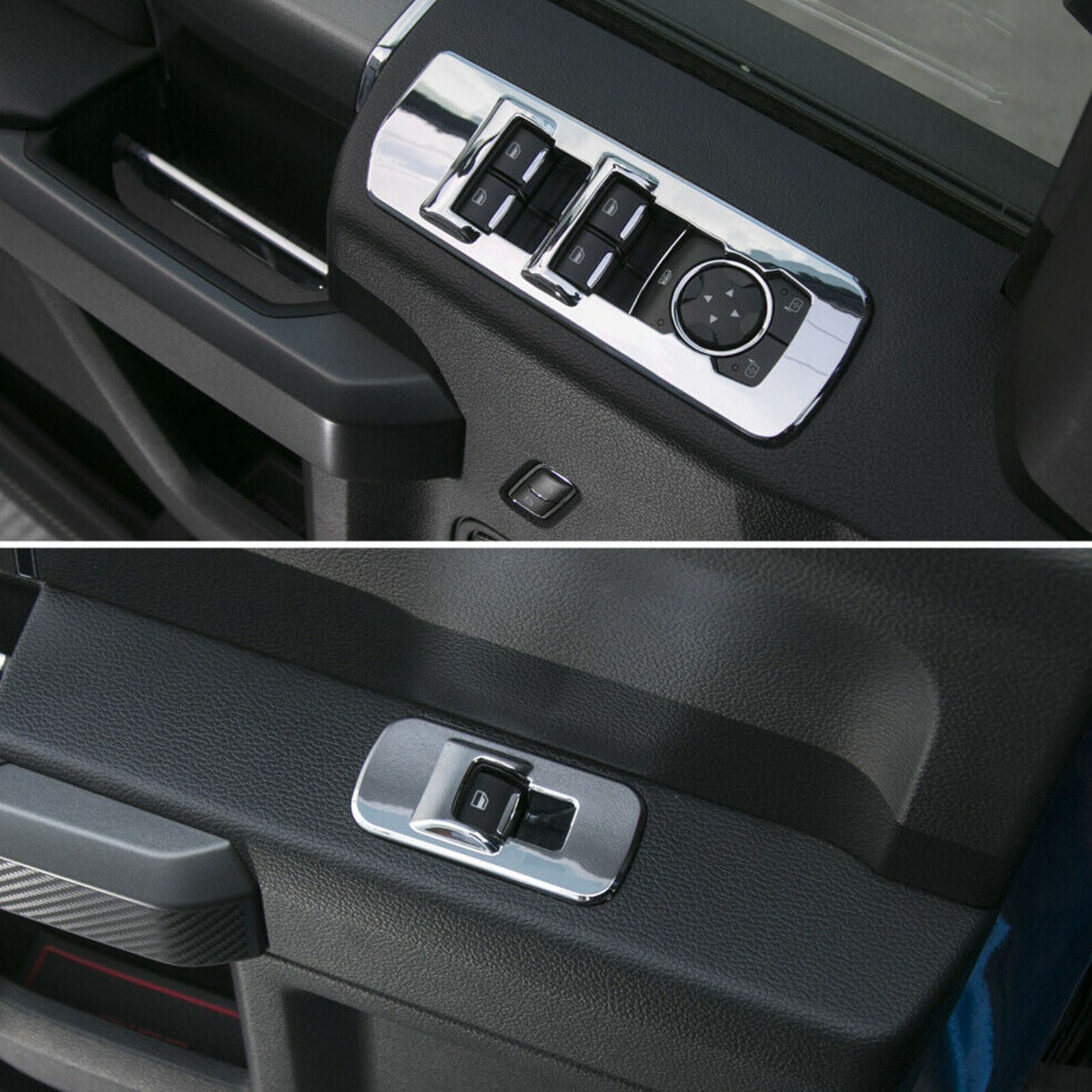 For 2015-2018 Ford F150 Accessories Window lift switch panel Chrome Cover trims