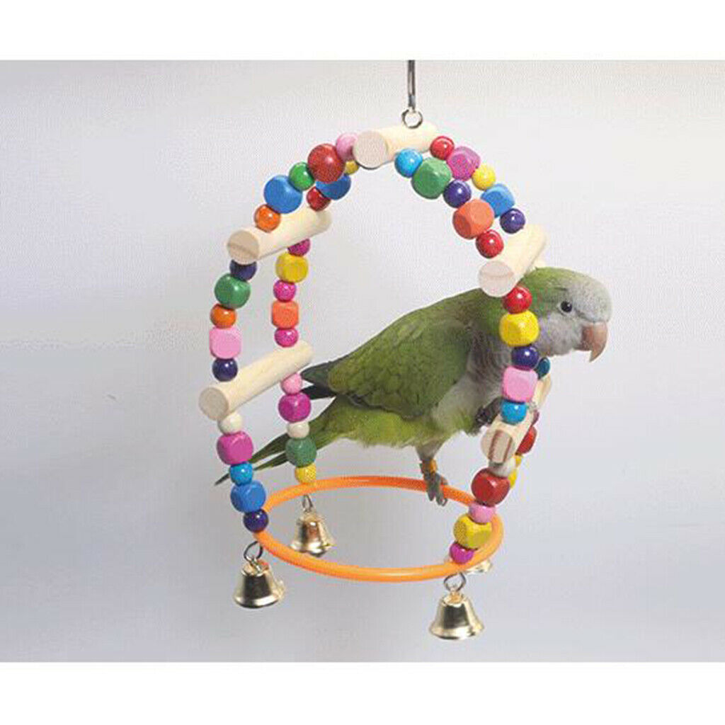 1pcs Chewing Bird Toys With Bells Cage