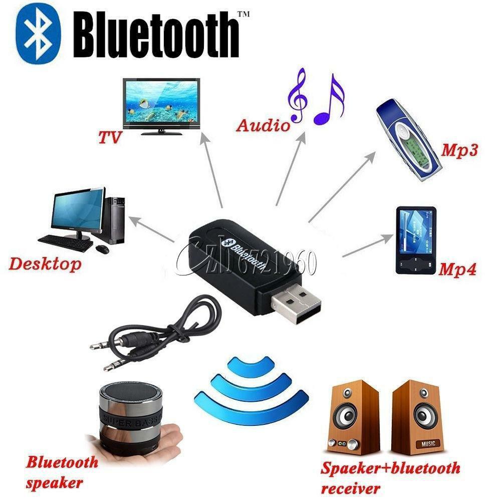3.5mm Wireless USB Bluetooth Stereo Mono Music Speaker Receiver Adapter Dongle