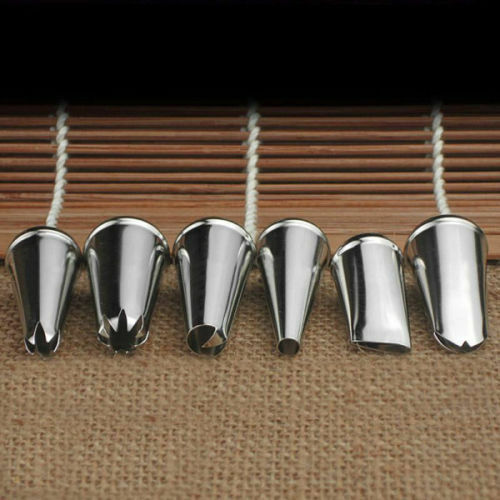 6pcs Icing Piping Nozzles Tips Tool Set For Cake Puff Decorating Sugarcraf.l8