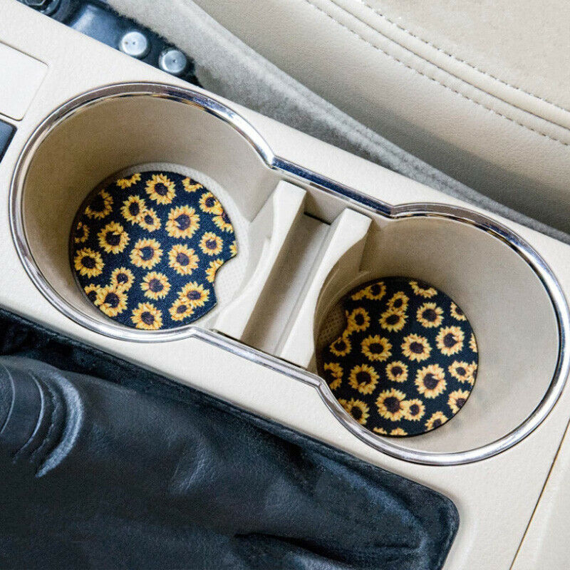 Car Leather Center Console Armrest Pad Key Cover Water Cup Slot Mat Coaster Kit