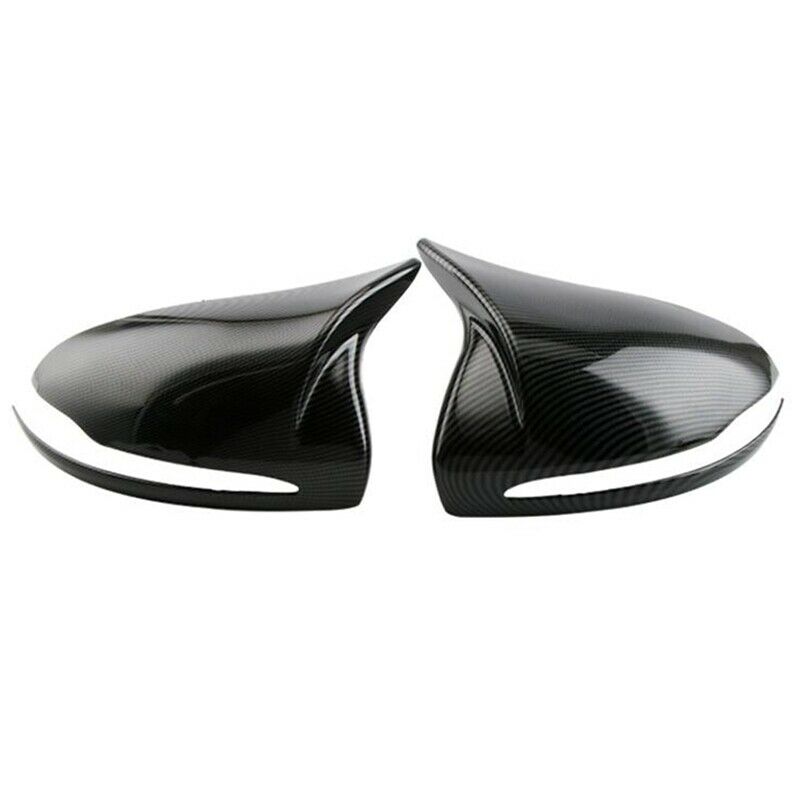 4X(1 Pair Carbon Fiber Car Rear View Mirror Cover Cap Accessories for MerceF8P5)