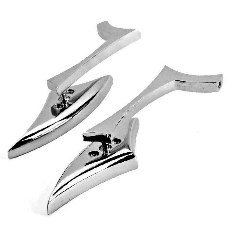 2PCS Chrome Arrow Motorcycle Bike Rearview Mirror with 8mm & 10mm Bolts Threaded