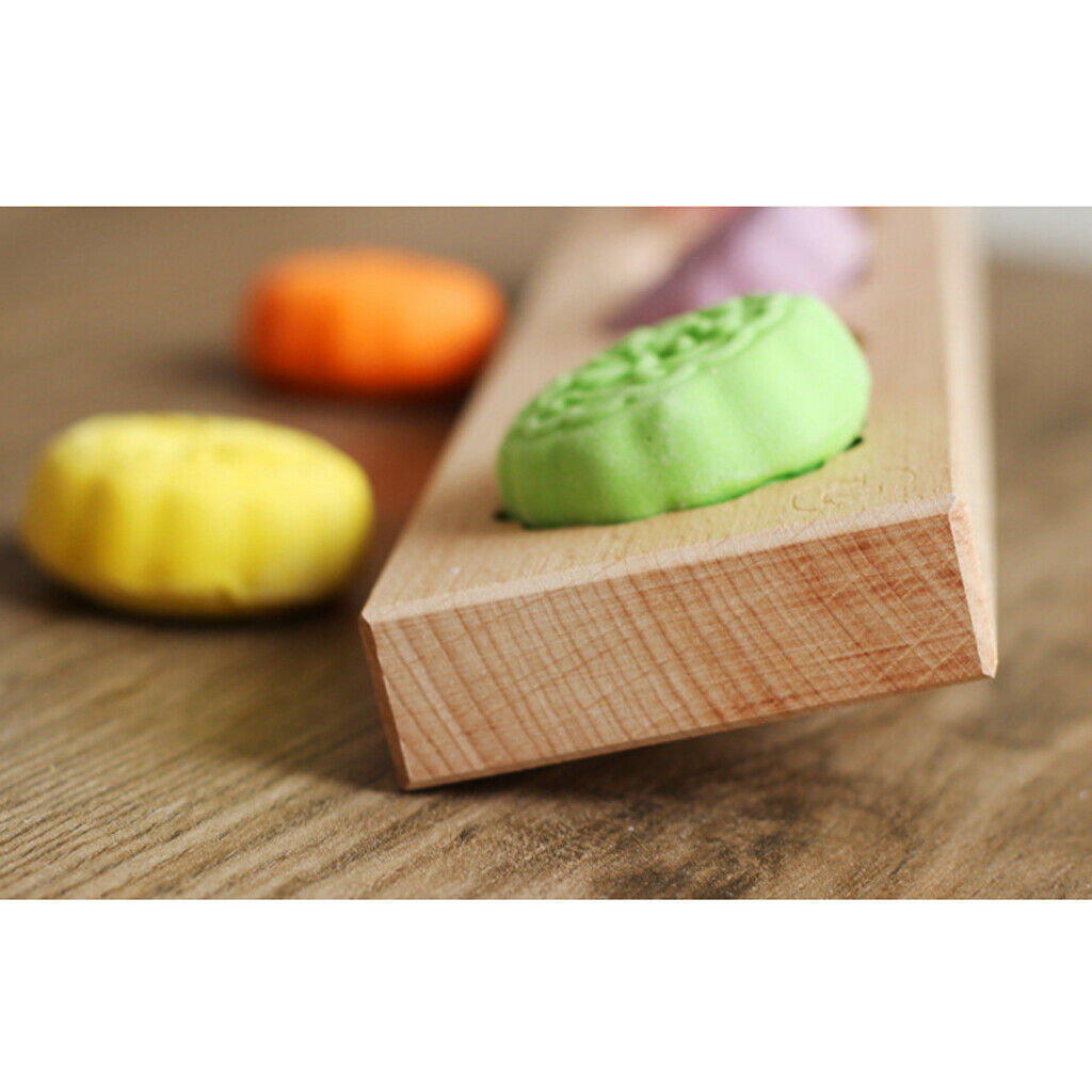 Flower Wooden Handmade Muffin and Mooncake Cups Mould Biscuit Cake Mold #1