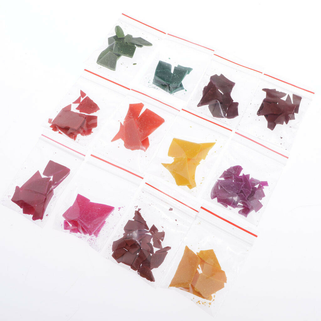 Selection of 24 Colored Soy Candles Wax Dye Chips for Making
