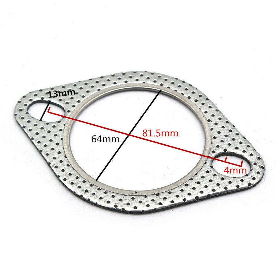 5 Pcs 2.5" 2-Bolt High Temp Exhaust Gasket Turbo/ Header Down/Dump Pipe Flange