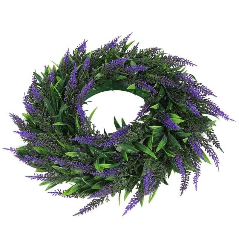 Artificial Flower Garland Silk Lavender Wreath Romantic Fresh Style Wedding DeF7