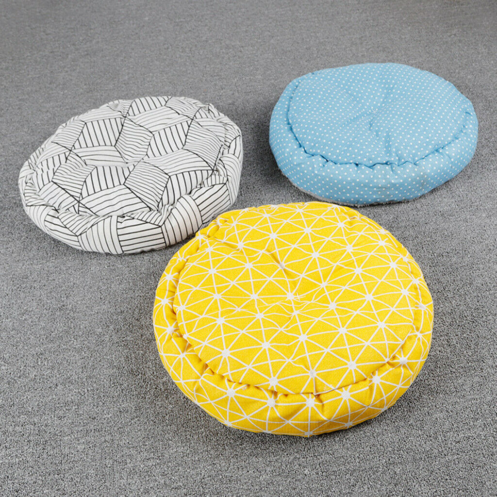 Small Dog Sleeping Bed Cozy Comfortable Nest For Small Dog Cat Yellow Grid-L