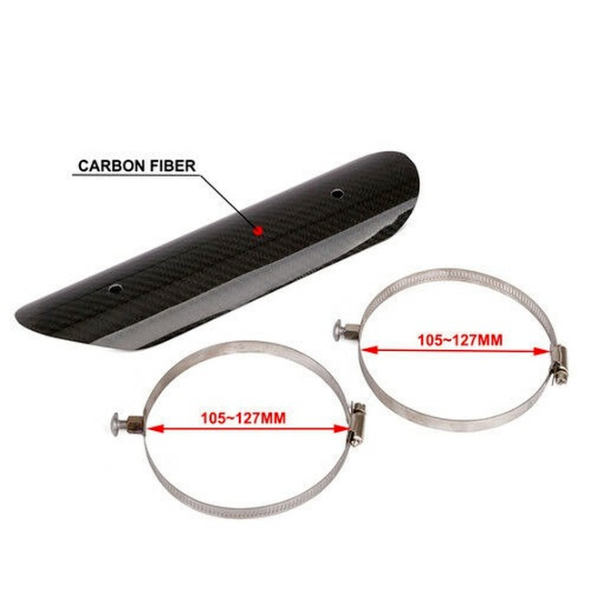 Universal Carbon Fiber Exhaust Pipe Heat Shield For Motorcycle Dirt Street Bike