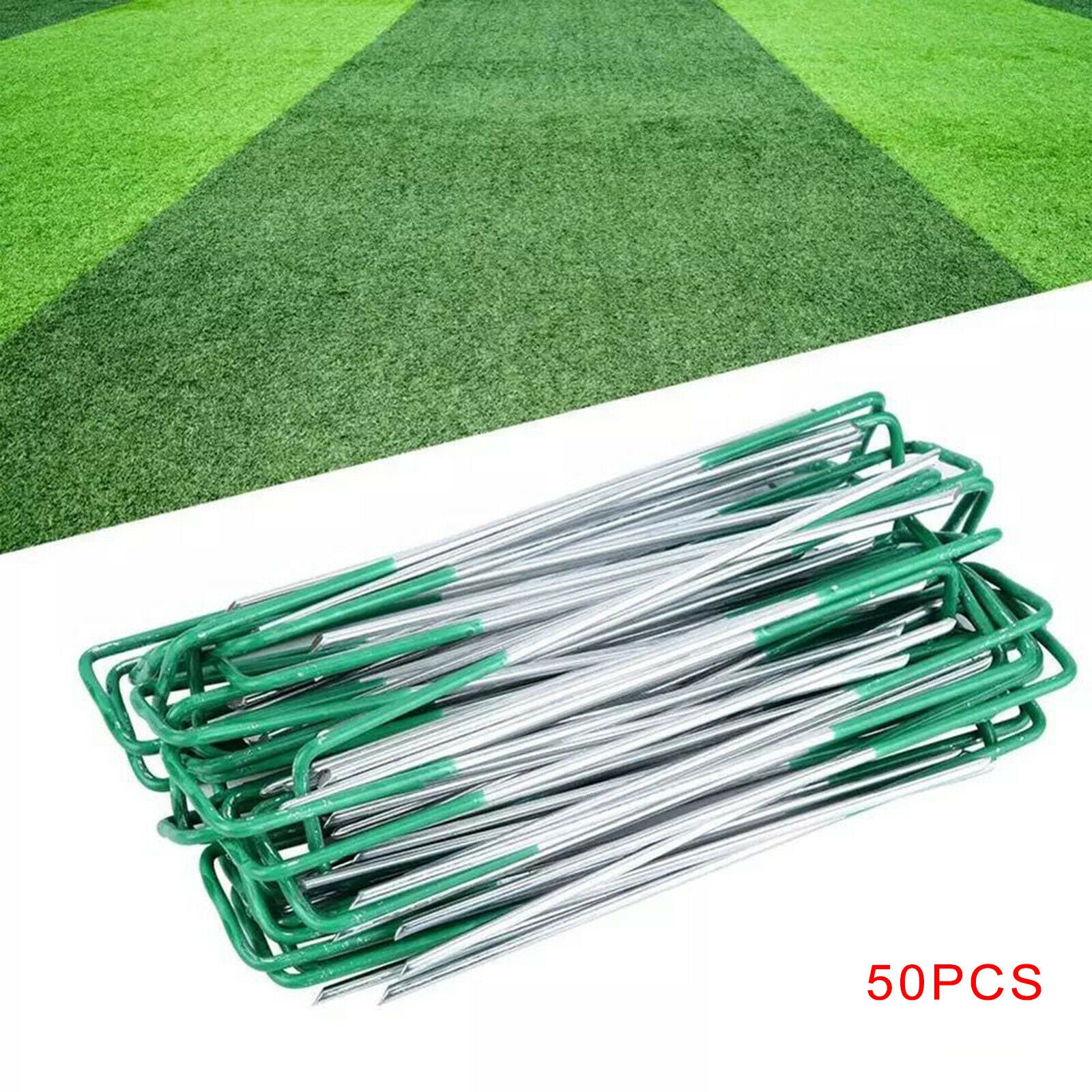 50Pieces U-Type Ground Nails Insert Tent Turf Stakes Fixing Tools Rust Proof