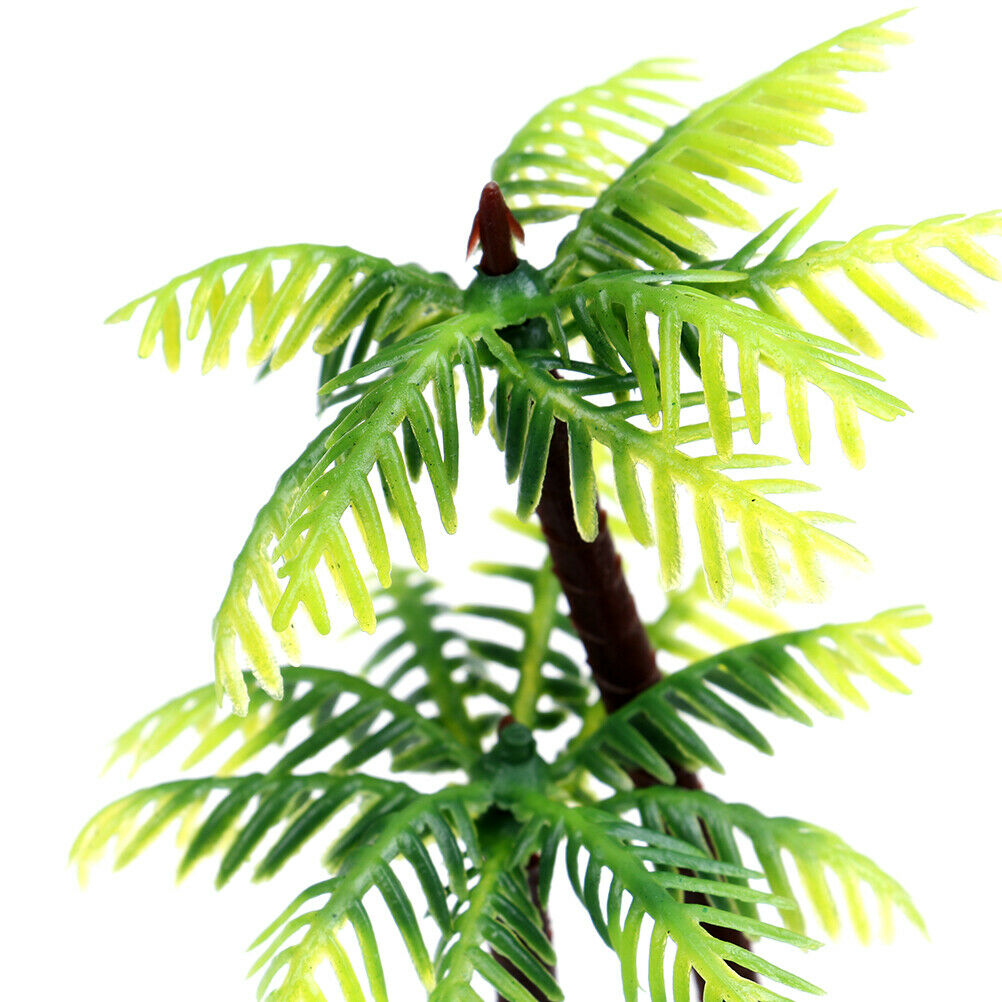 Mini Coconut Tree Plastic Green Water plants Aquarium Fish Tank plants WL.l8