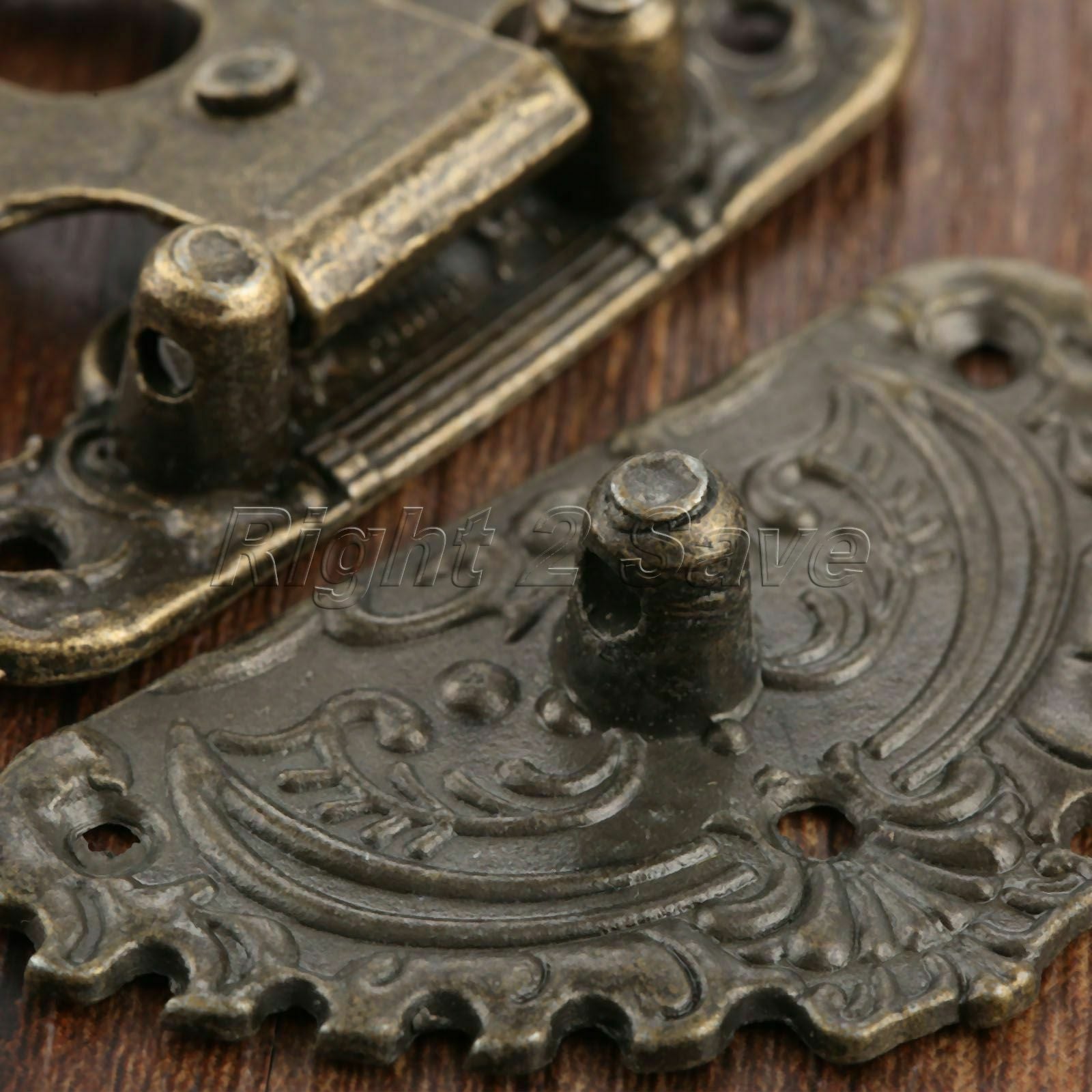 European Carved Decor Jewelry Box Latch Catch Hasps Retro Cabinet Clasp Buckle