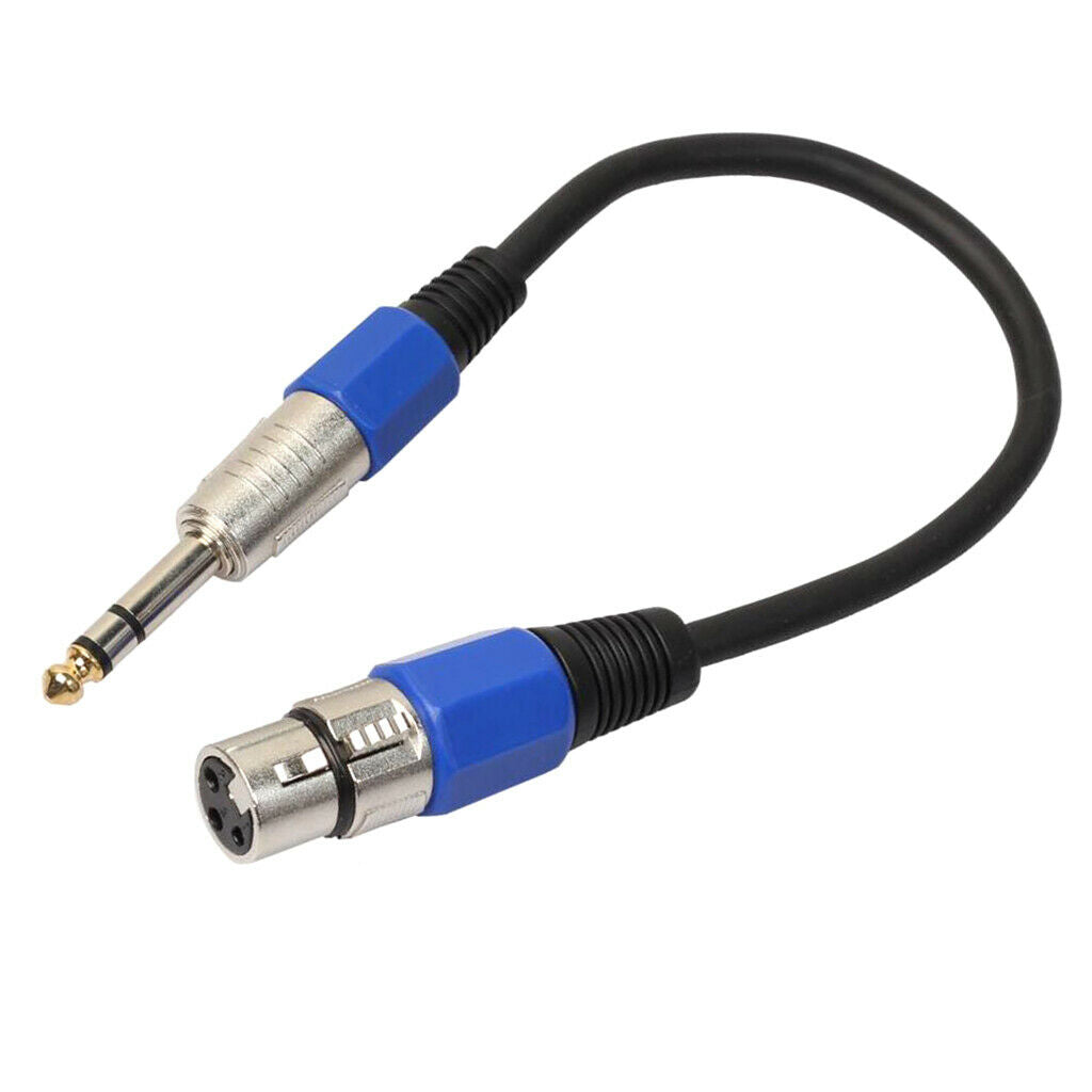 1ft XLR 3-pin Female to 1/4'' TRS Stereo Male Jack Plug Microphone Mic Cable