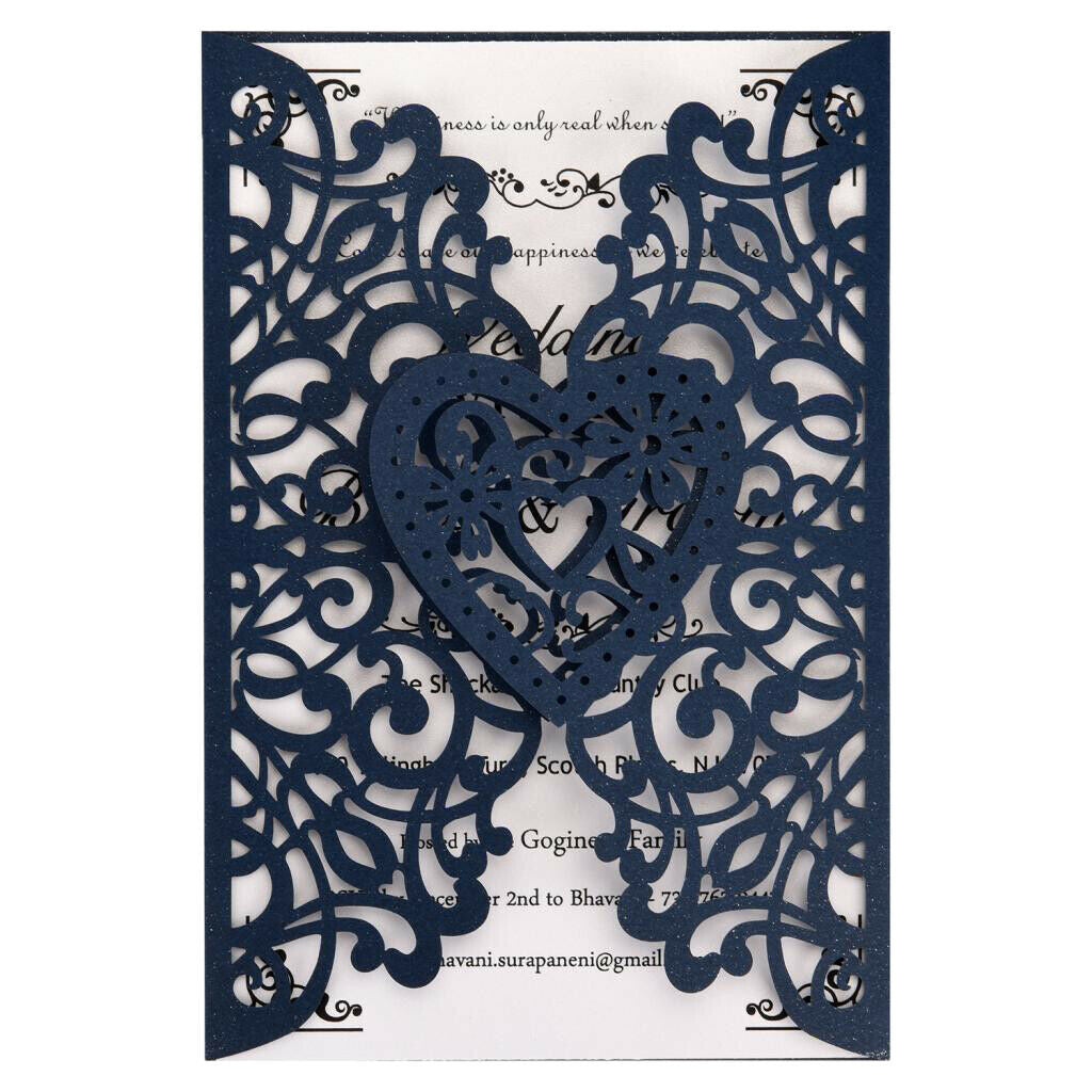 10 Set Wedding Lace Flower Invitations Card Hollow Invitation Greeting Card
