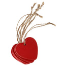 10x Wooden Heart MDF Blank Cutout Tags For DIY Craft Wedding Party Decors Red