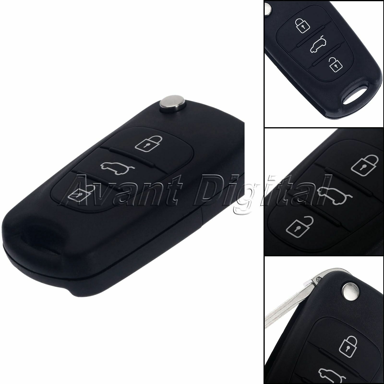 Remote Flip Folding Key Shell Case Cover 3 buttons For Hyundai I20 I30 IX35 I35