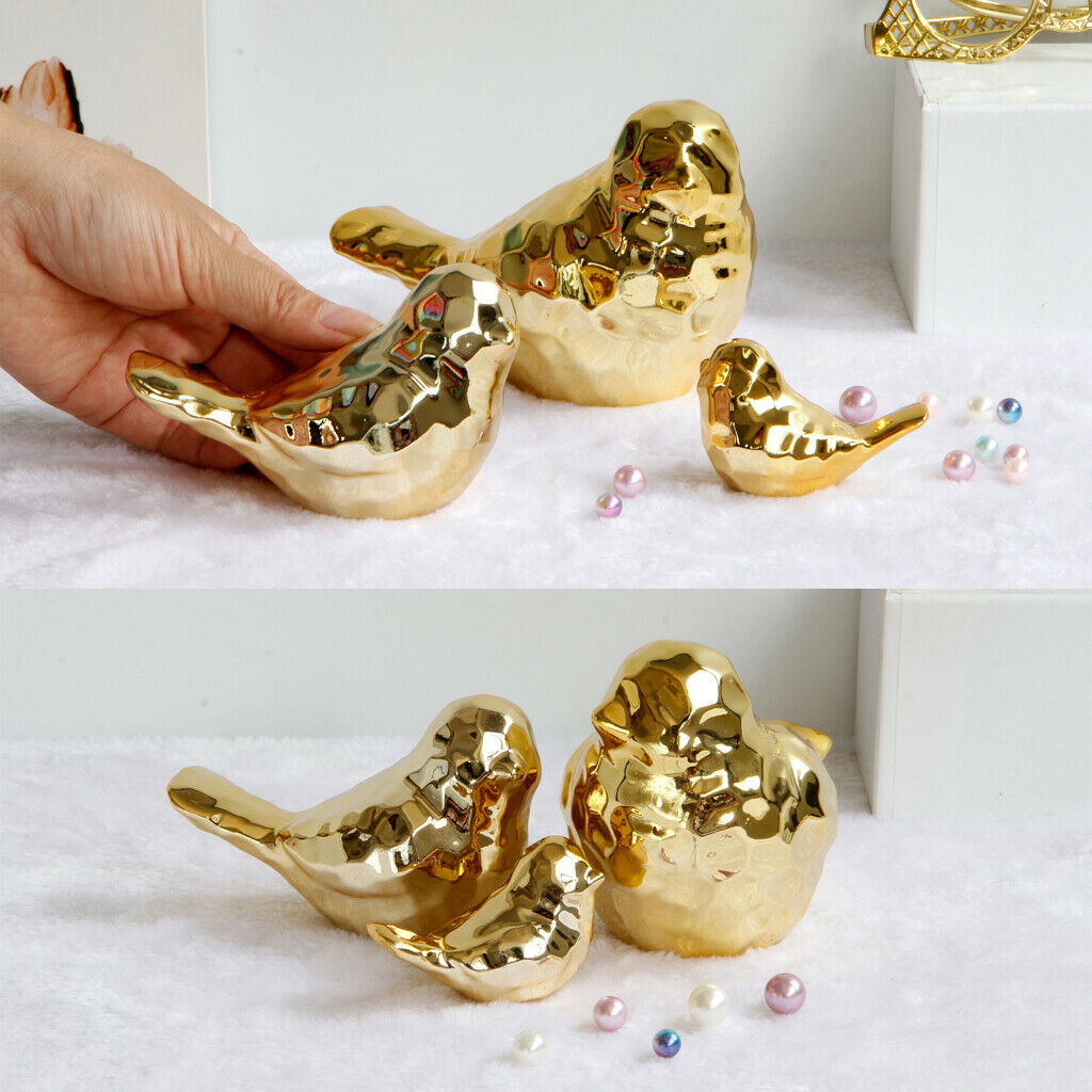 European Style Ceramic Golden Small Bird Shaped Candlestick Home Ornament