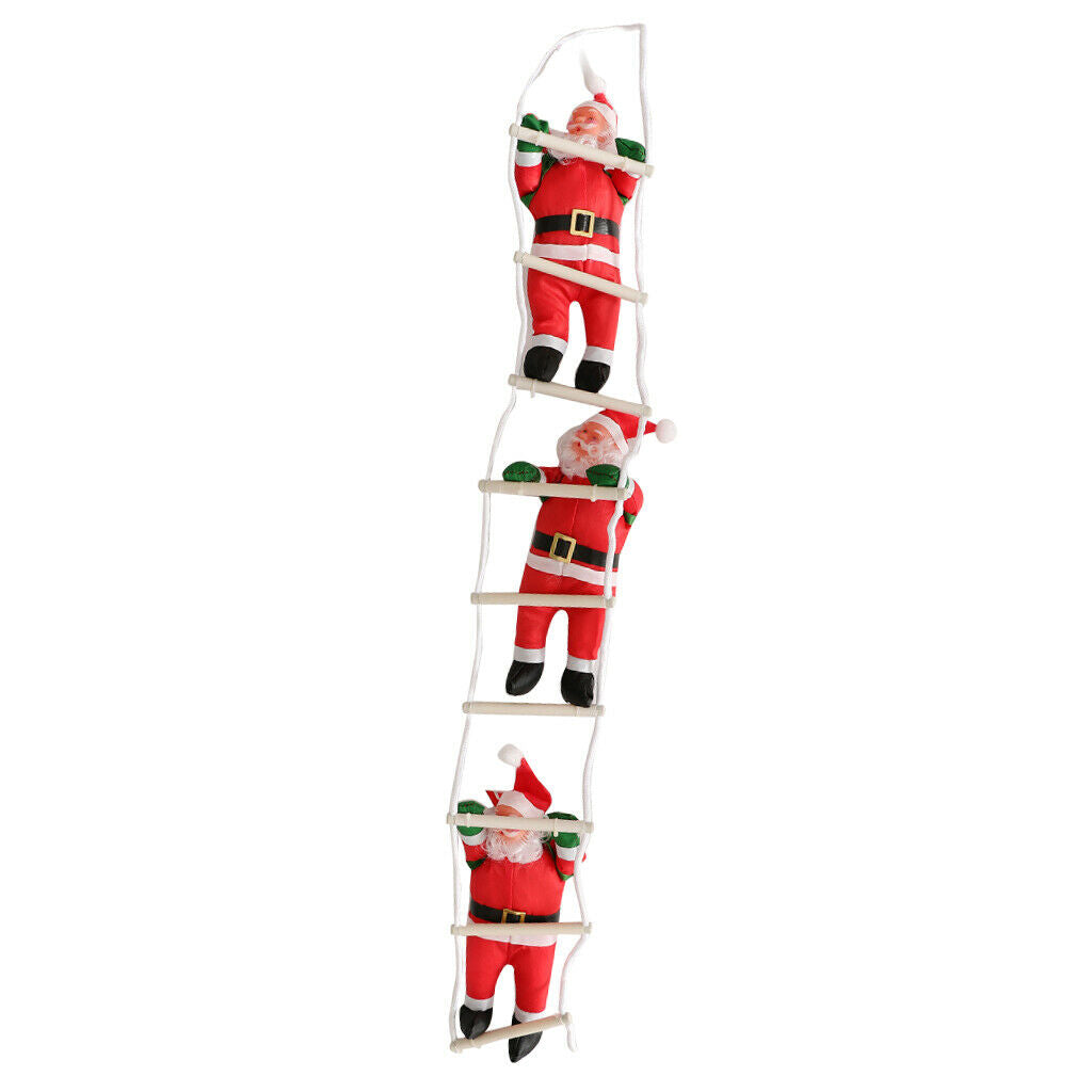 Santa Claus Climbing on Rope Ladder Christmas Tree Hanging Ornament 3 Santa