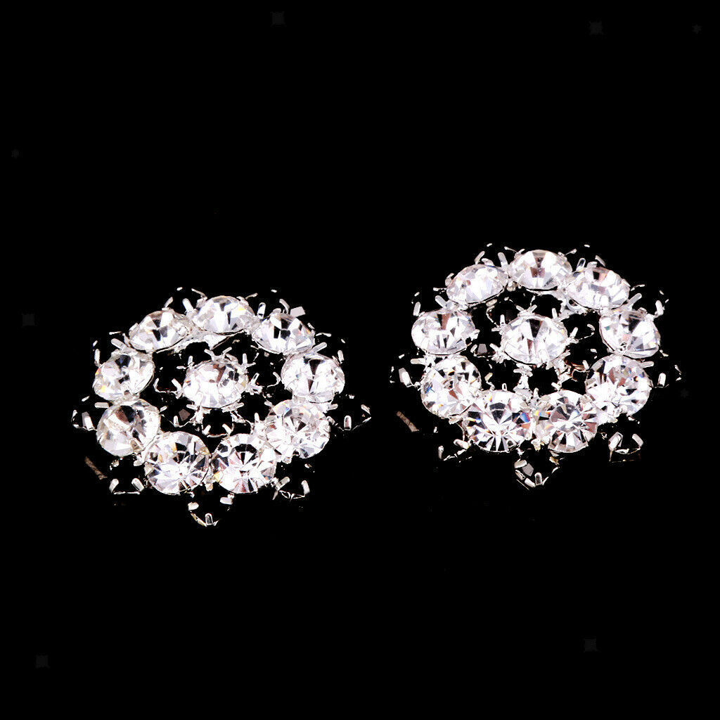 5 Pieces Sparkly Crystal Flower Shape Shank Buttons Sewing on Clothes Dress