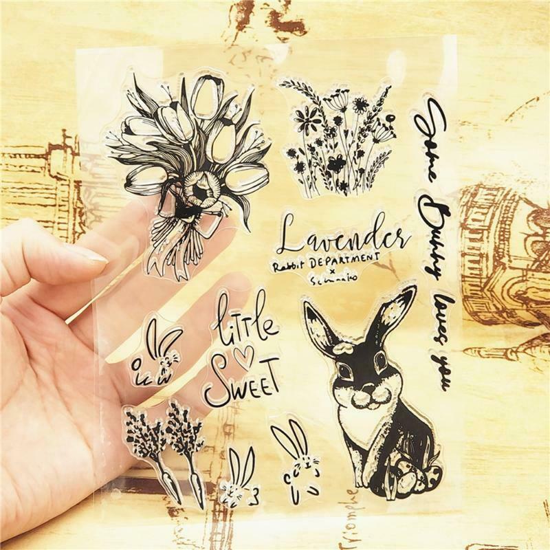 Bunny Flower Silicone Clear Seal Stamp DIY Scrapbooking Embossing Photo Album